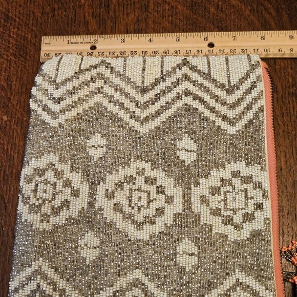 Jasper & Jeera Silver, White and Pink Beaded Bag - Picture 4 of 6